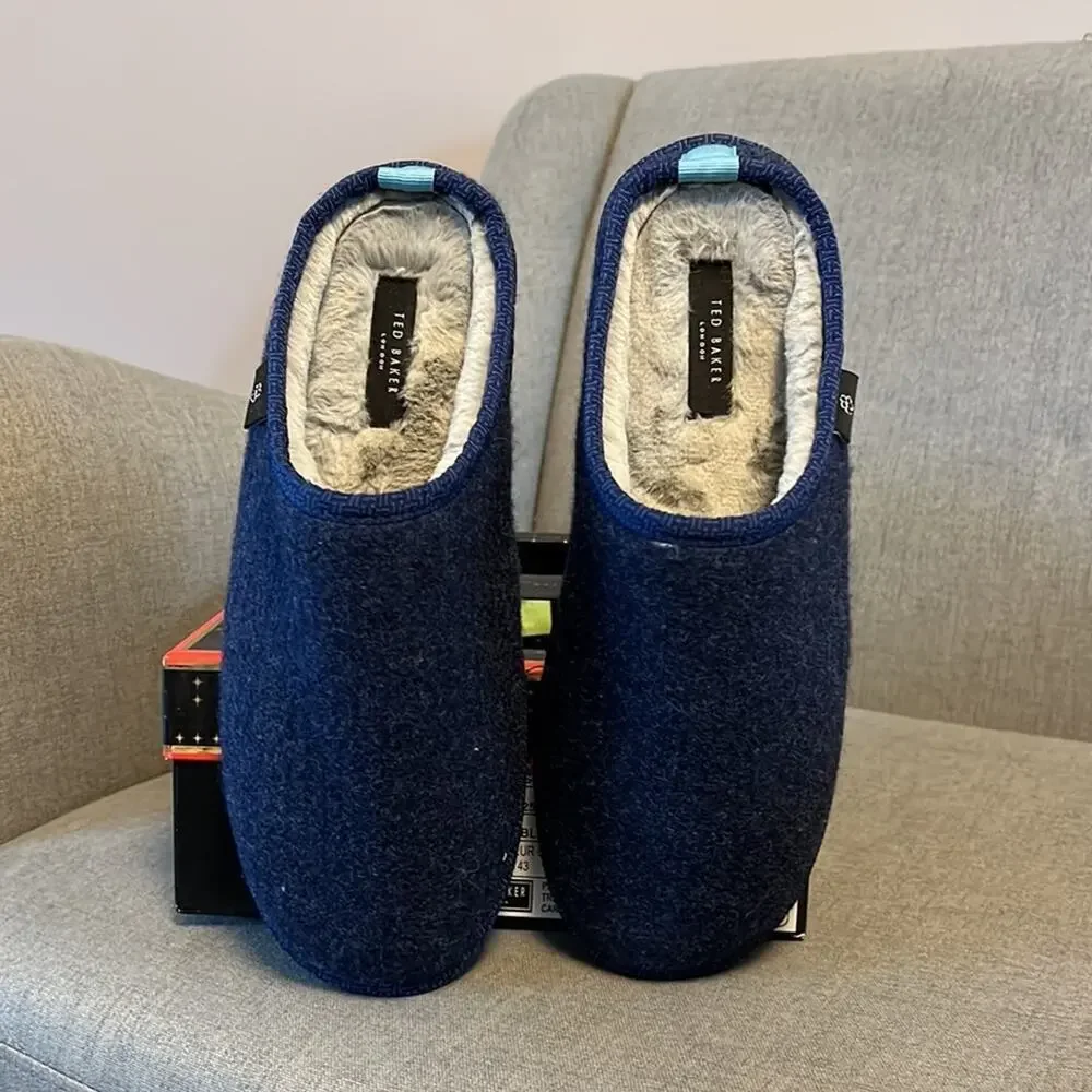 Ted Baker Simonn mens wool mule slipper size 10